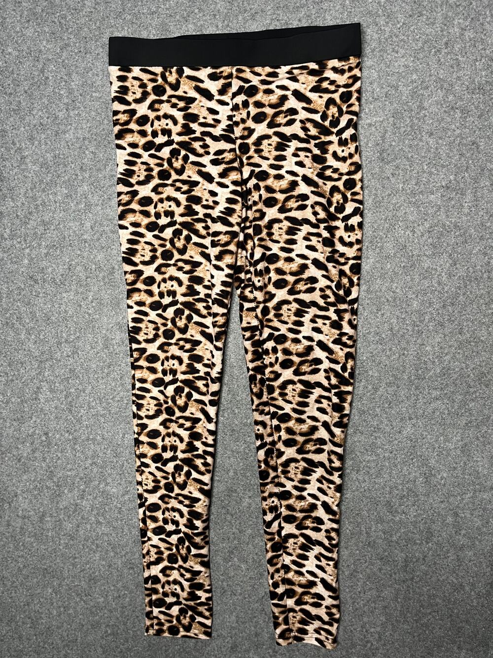 Luna Lunalae Polewear Leopard Print Leggings Black Brown Tan Size US 6